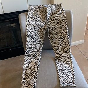 Leopard print jeans